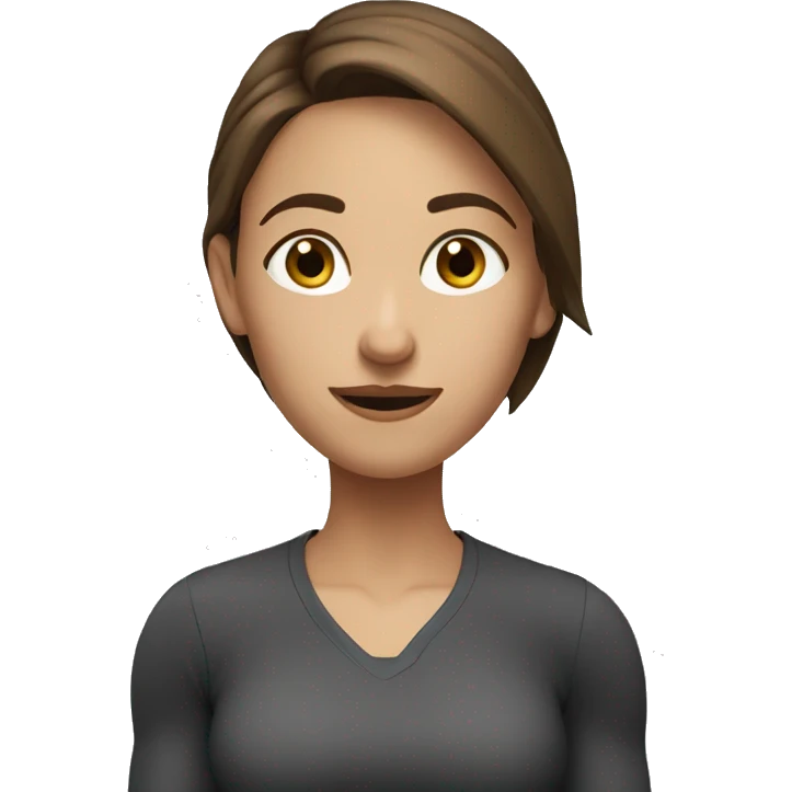 Fitness girl. She doing jaga. She is European. She have brown hair emoji