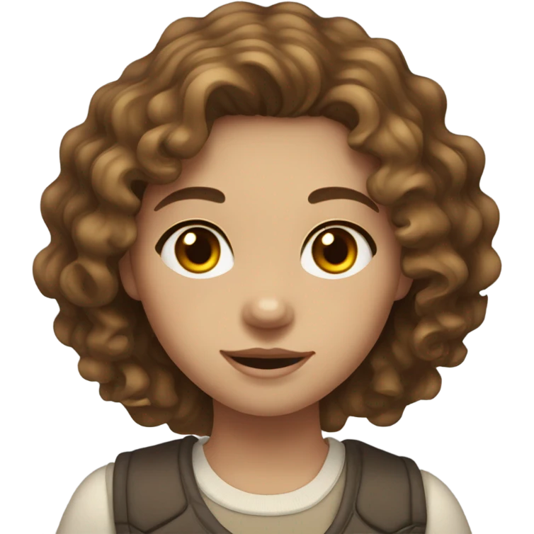 girl with wavy brown hair, hazel eyes and very light skin emoji