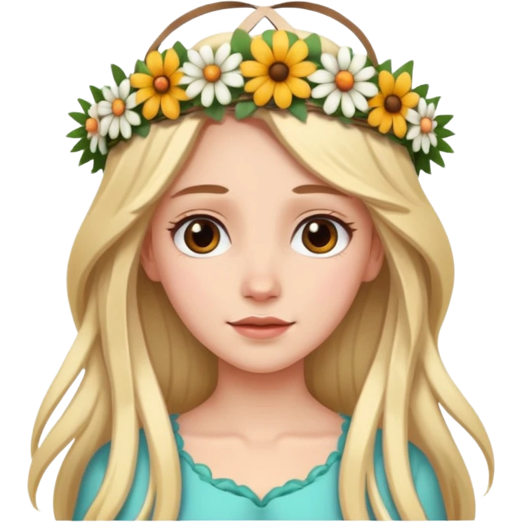 White girl with long hair emoji