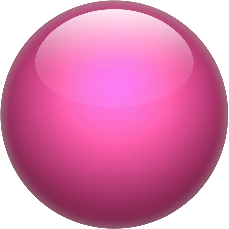 a 3d shiny reflective hot pink sphere emoji