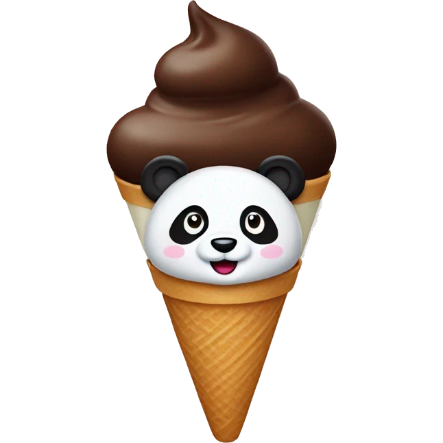 panda paws ice cream cone emoji