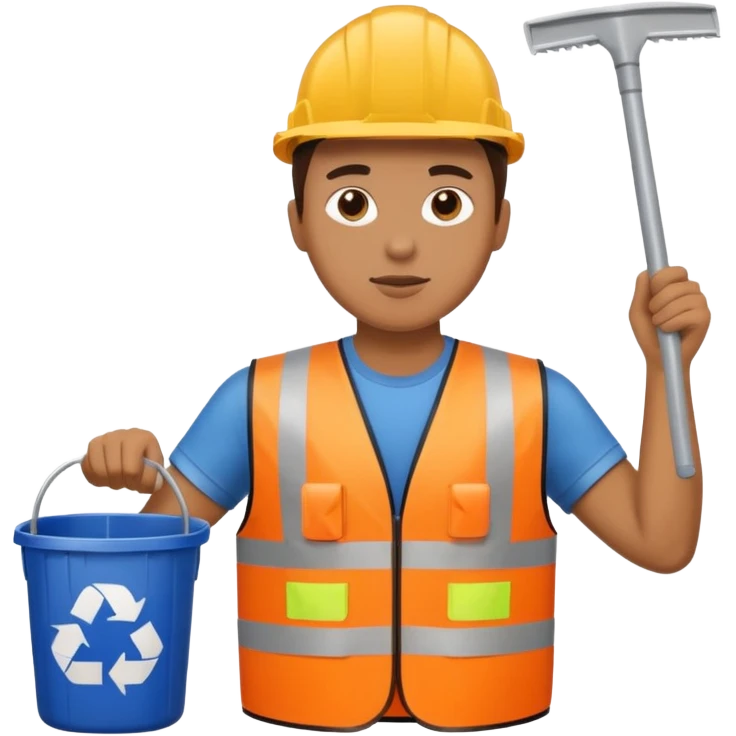 Waste Management, safety vest, trash picker emoji
