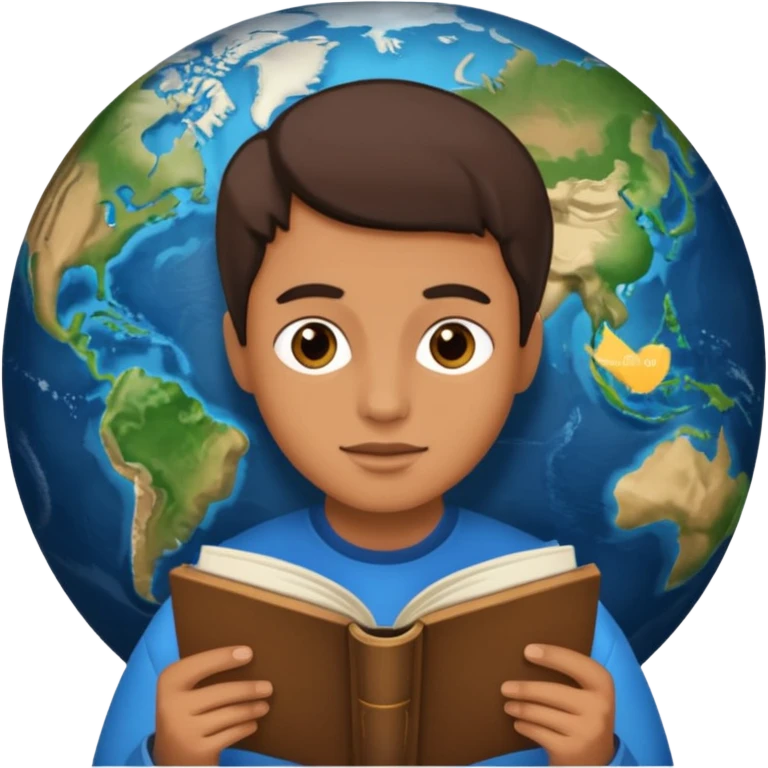 someone who is reading a book to learn the history of our planet  emoji