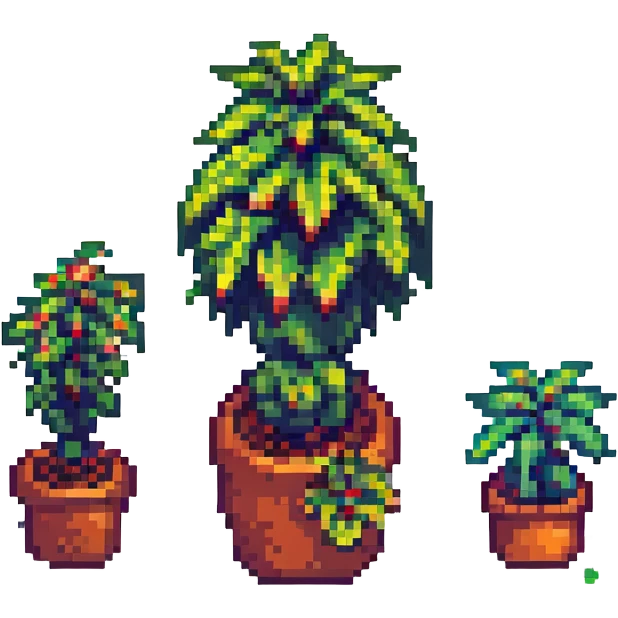 retro and blocky home plant emoji
