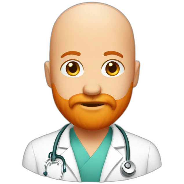 Bald-doctor-orange beard emoji