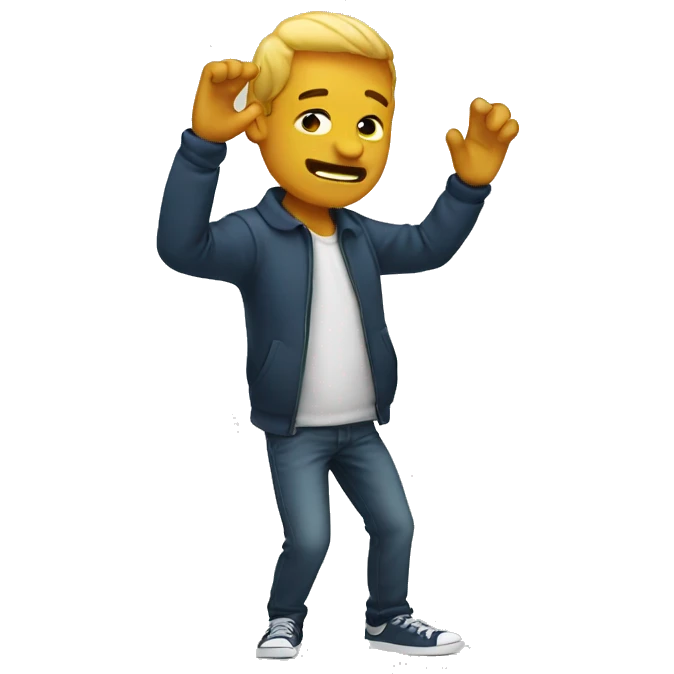 men doing dab  emoji