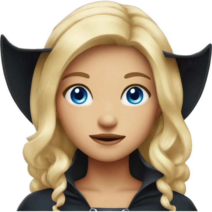  Blond girl with blue eyes dressed as witch emoji