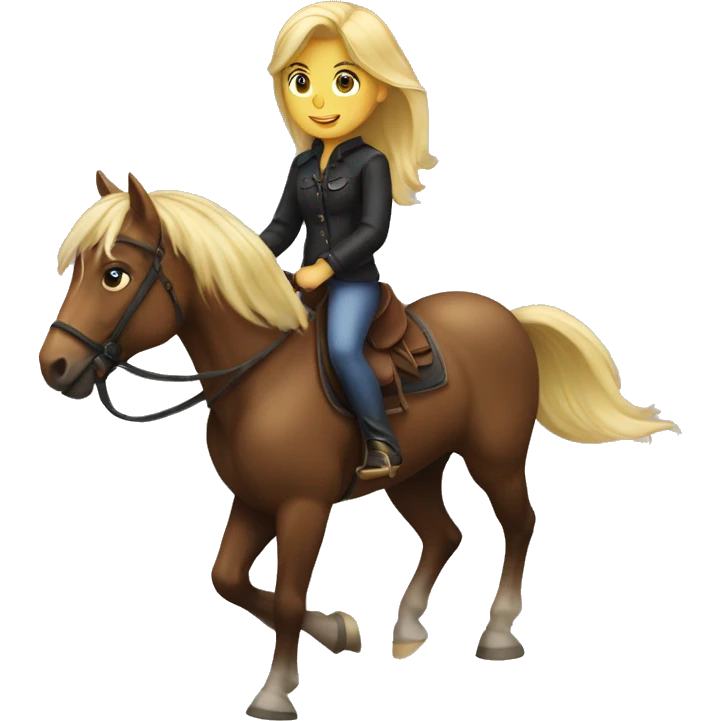 Blonde girl riding horse emoji