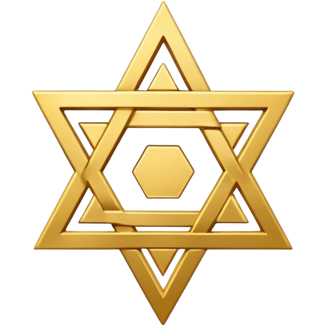 White and gold Star of David emoji
