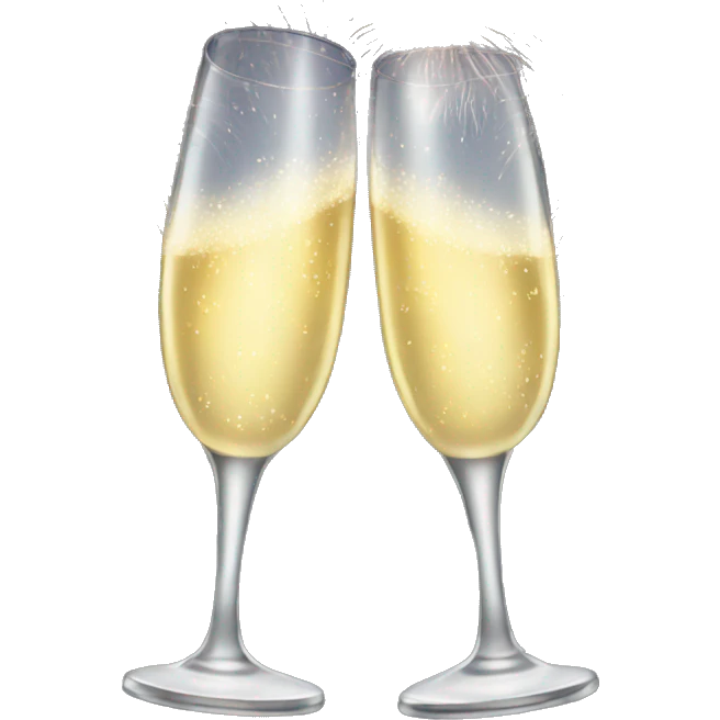 Champagne glasses fireworks  emoji