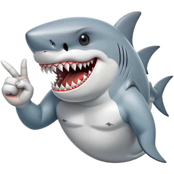 shark giving middle finger emoji