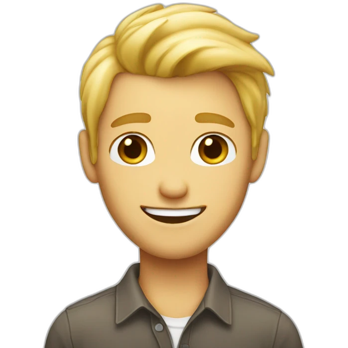 Flirting blond man winky face emoji