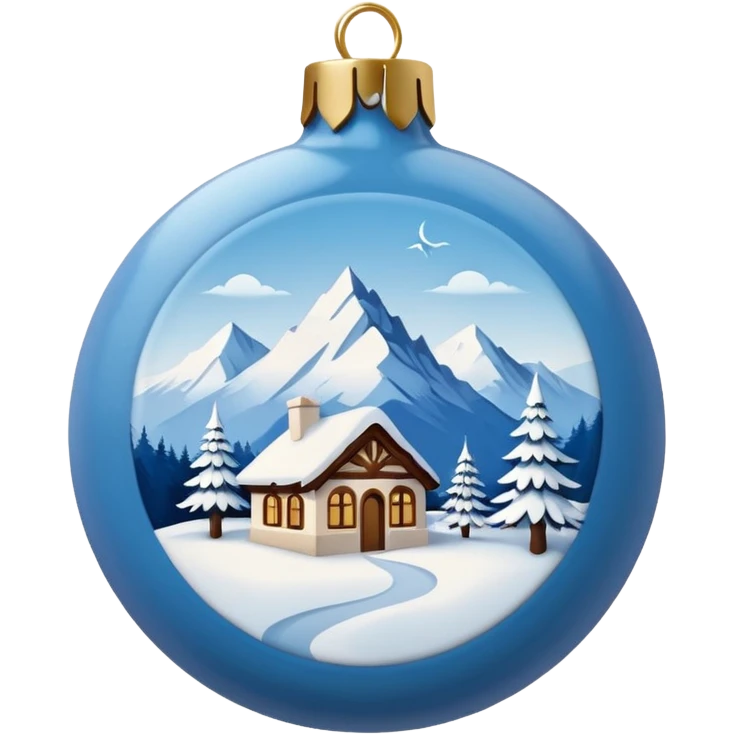 white christmas ornament with an alpine print  emoji