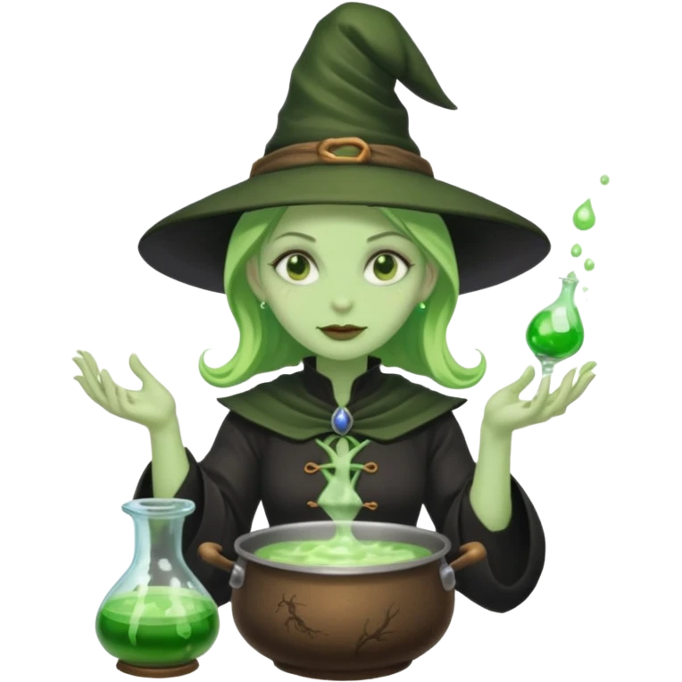 green witch cooking potion emoji