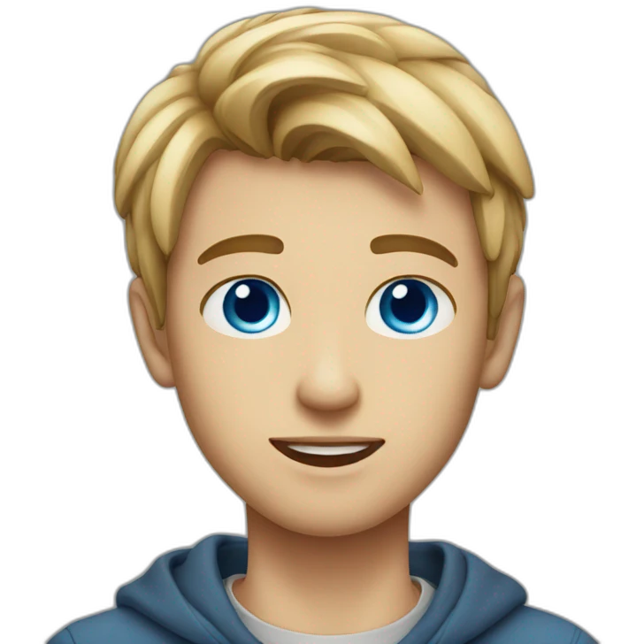 Young men with blue eyes emoji