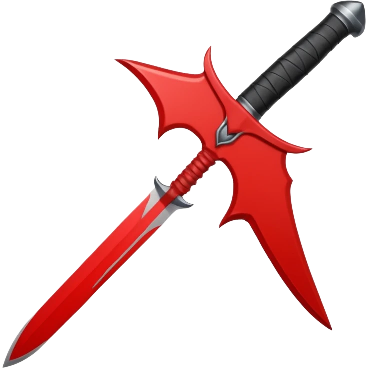 iOS sticker, ritual dagger, red blade, black handle, minimal emoji