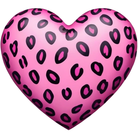 Leopard print heart with pink emoji