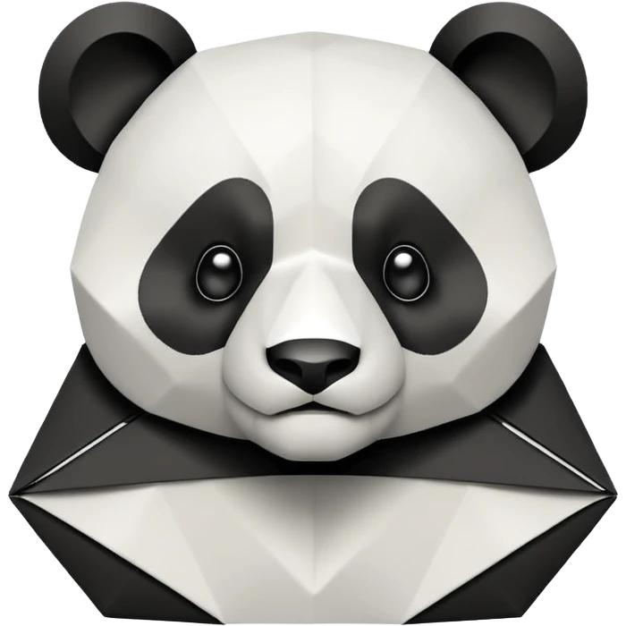 Un panda origami emoji