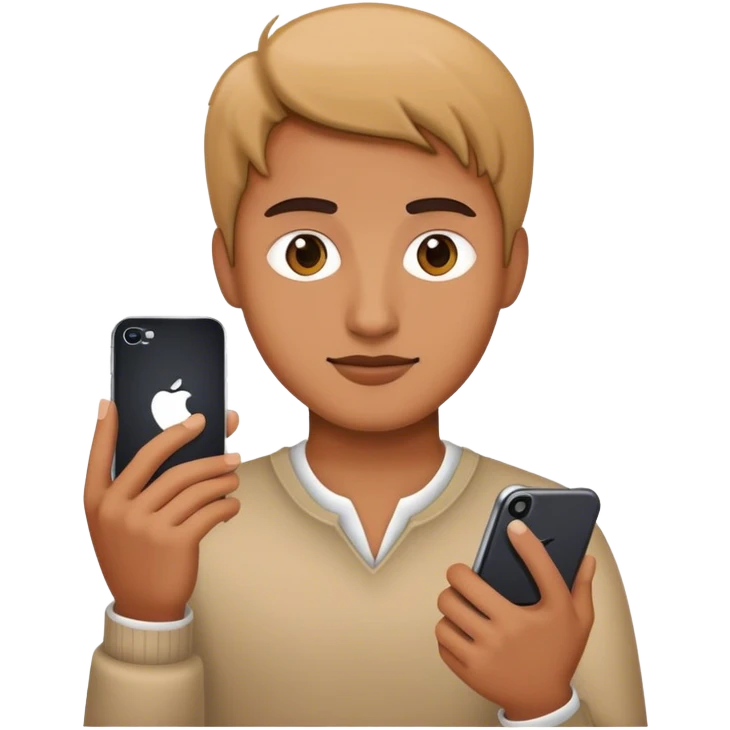 iphone with someone holding it emoji
