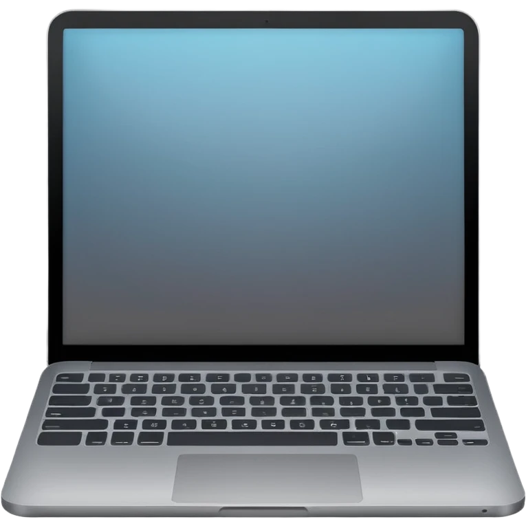 iOS-style emoji of a modern laptop. Smooth gradients, rounded shape, metallic look. Simple, clean, no background, balanced proportions. emoji