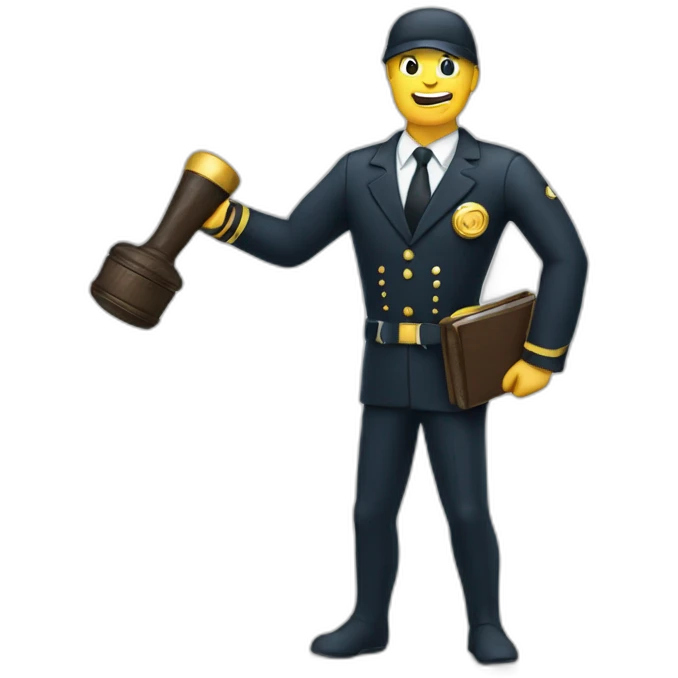 Scuba diving judge holding gavel emoji