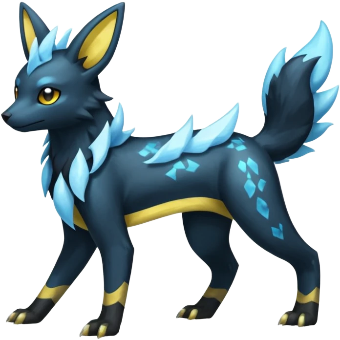 Manectric-Electrike-Amaura-Umbreon-Draco-Fakémon-hybrid-creature (full body), 4 legs emoji