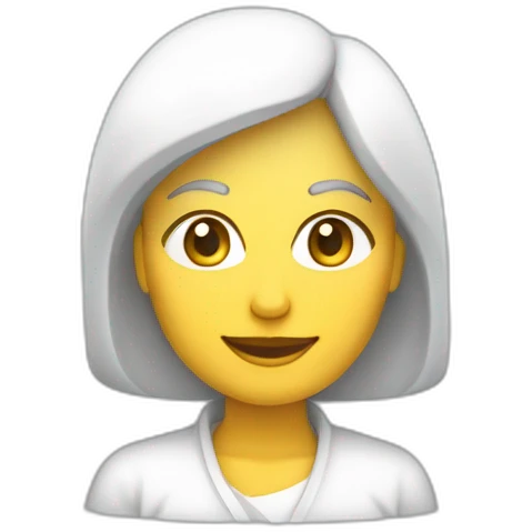 Un taxi blanco conducido por una mujer pelirroja saludando emoji