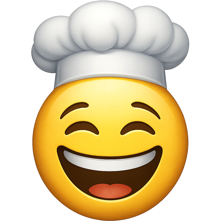 funny emoji with chef hat, remove background emoji