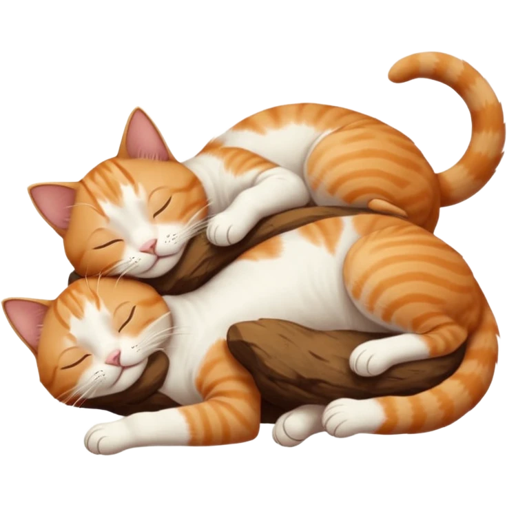 ginger and white small cat eyes closed lying down upside down with paws stretched out straight in different directions emoji