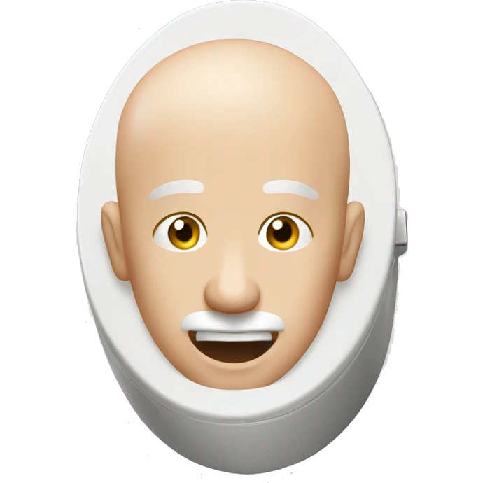 Bald man’s head in a white toilet  emoji