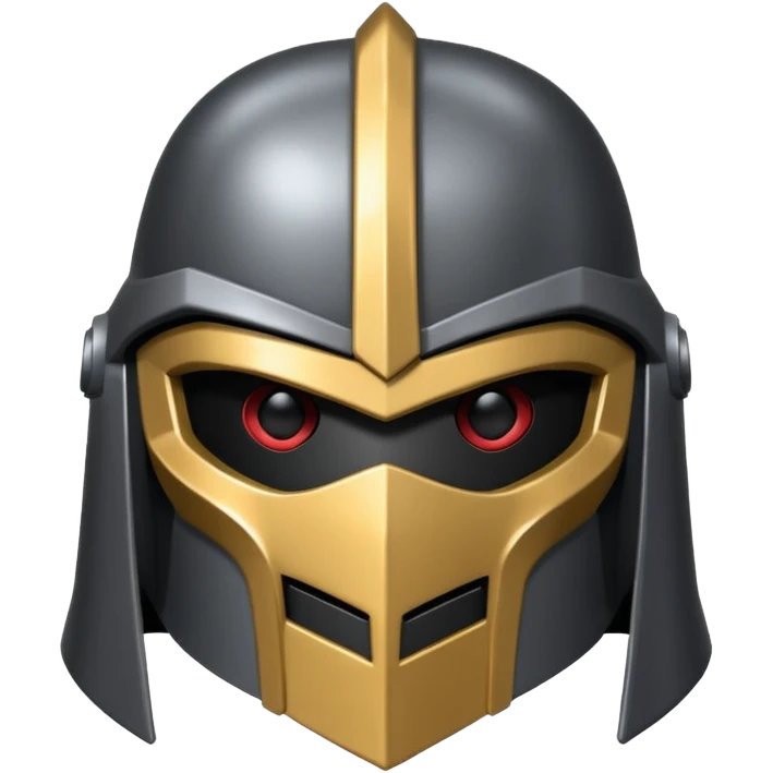 master shredder's helmet from teenage mutant ninja turtles, no eyes or face, just the helmet and related material lets make it a silhouette emoji