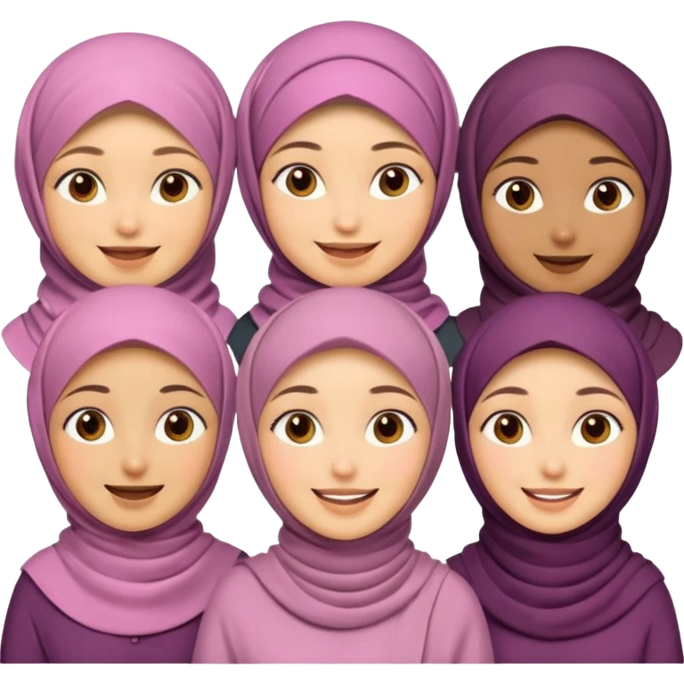 Group of happy hijabis  emoji