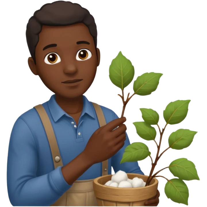 black man picking cotton emoji