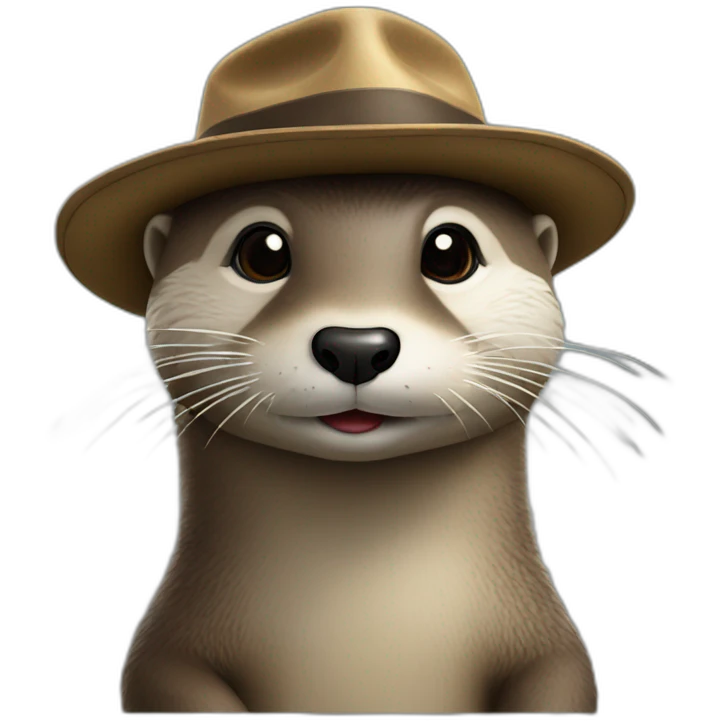 Loutre avec un chapeau emoji
