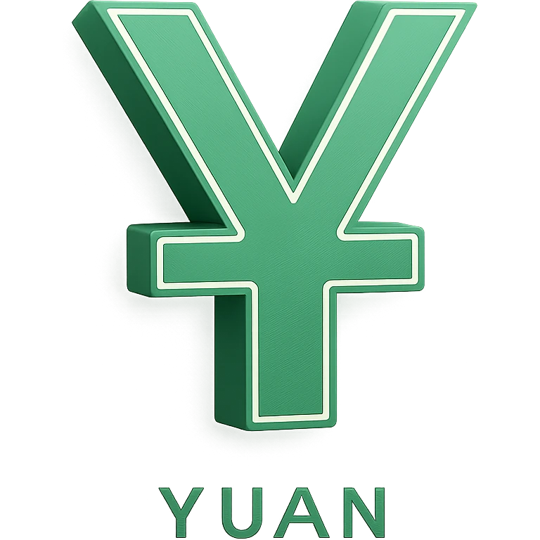 Change the color of the 3D yuan sign to green, keeping the 3D style and metallic texture. emoji