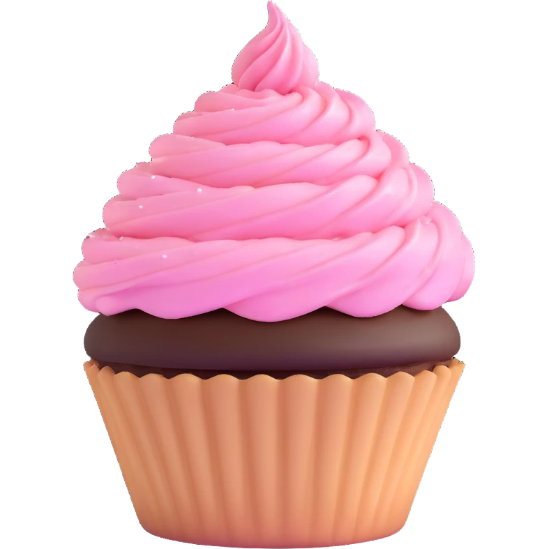 cupcake with pink icing emoji