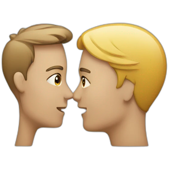 two people face to face talking emoji