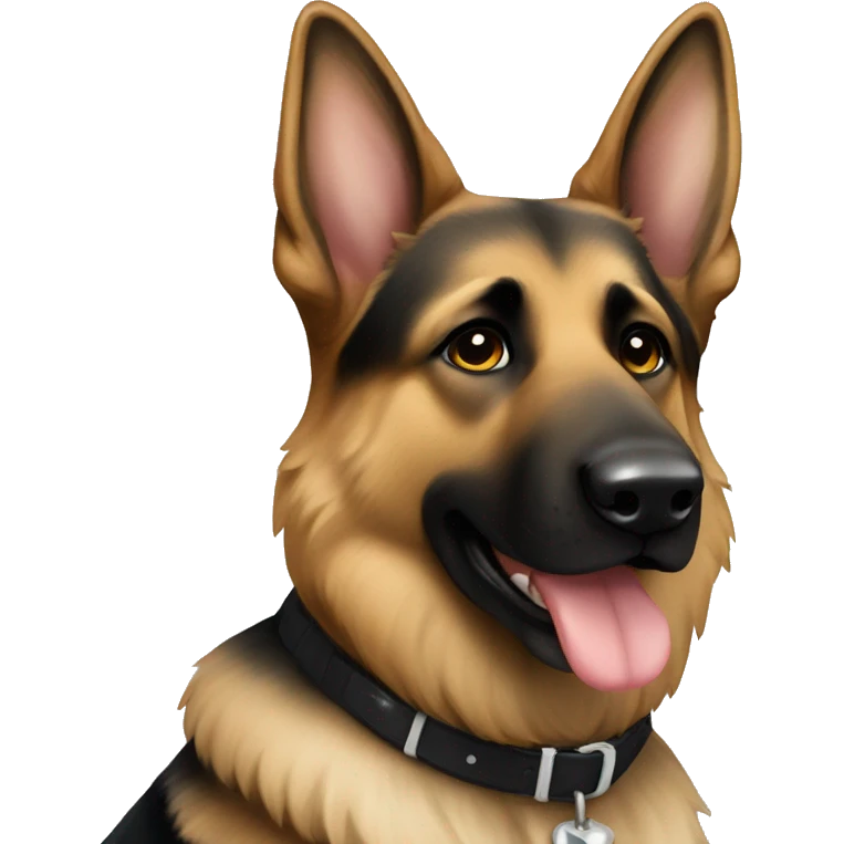 German shepherd mostly black with a little silver emoji