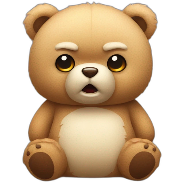 really angry and offended cute cuddly bear toy emoji