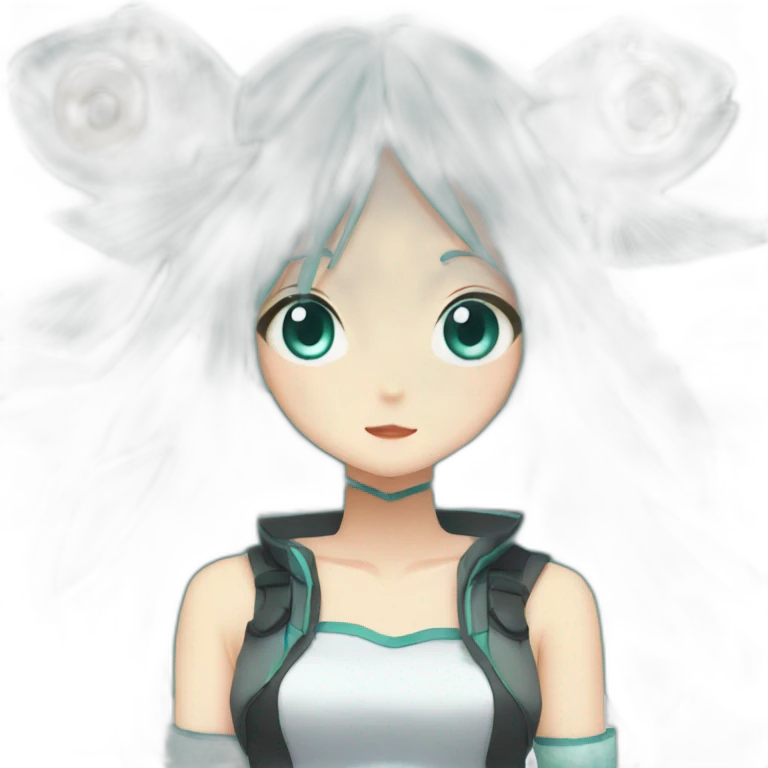 Hatsune Mika face with fish body emoji