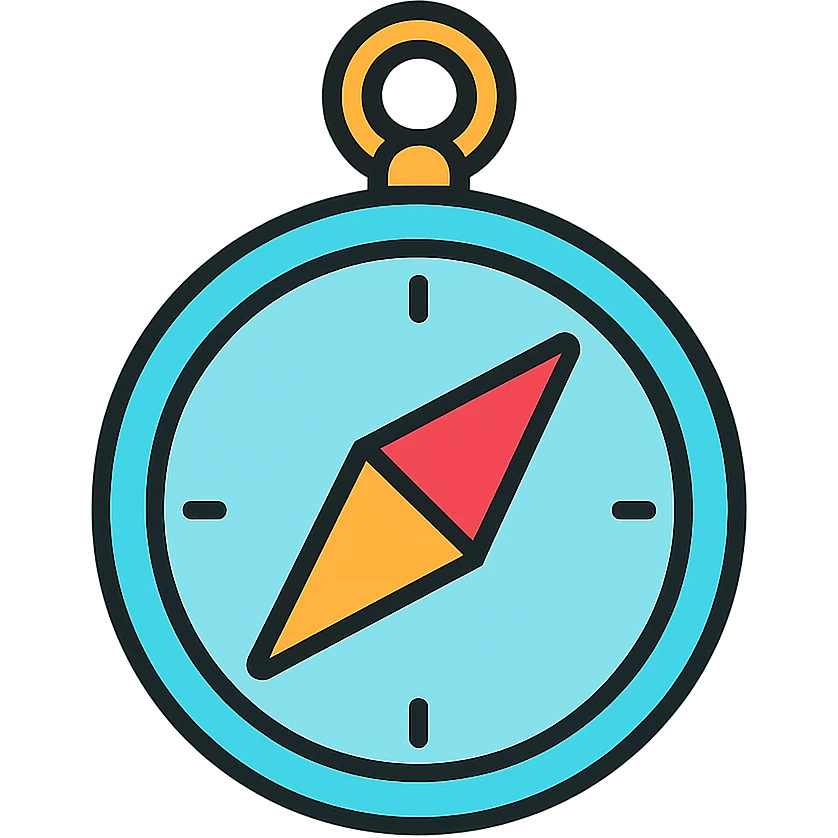 compass, lineal color outlined icon style, clean and professional emoji