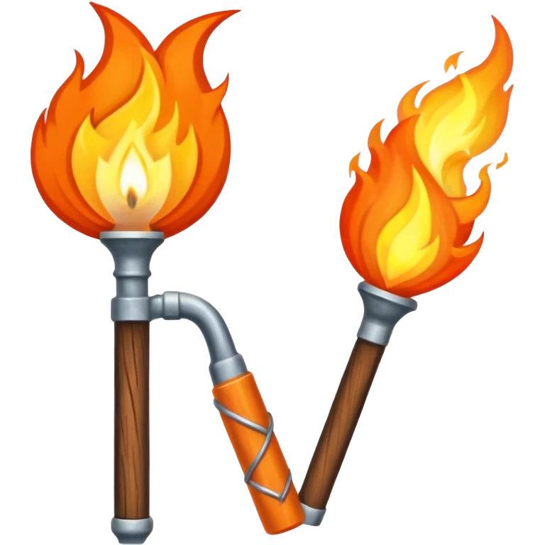 pitchfork and a torch crossing each other to make an x emoji
