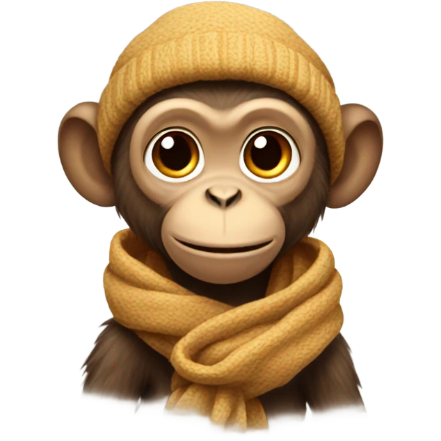 monkey wearing scarf emoji