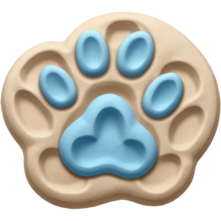 a pastel blue pawprint emoji