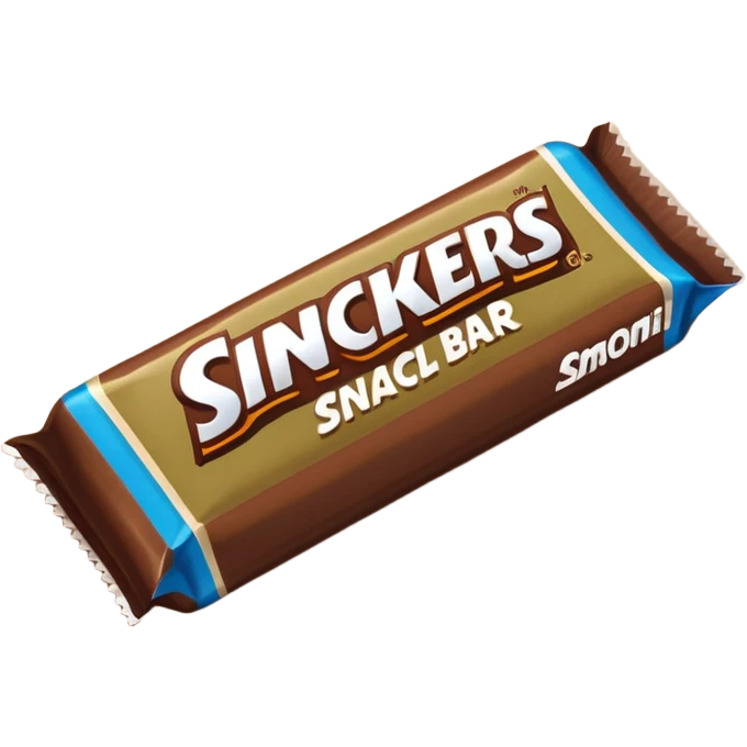 Draw a Snickers bar in its classic brown wrapper with bold logo. emoji