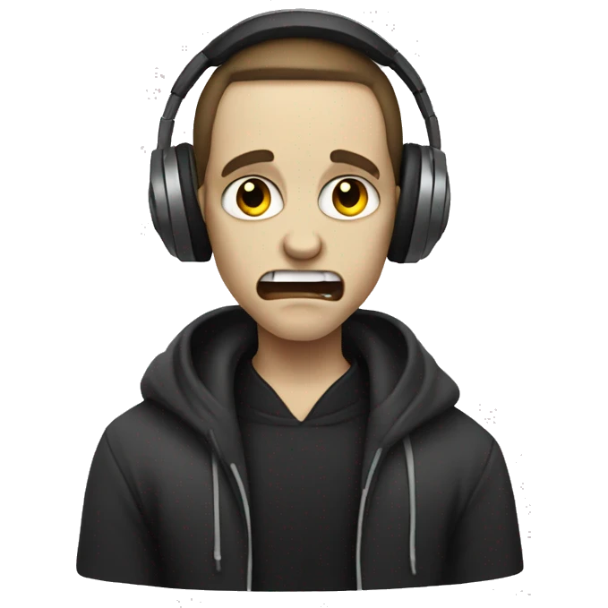Vampire with headphones and hoodie emoji