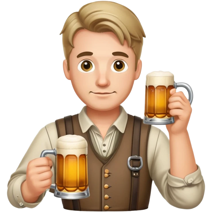 German holding a stein in lederhosen emoji