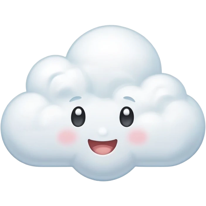 small kawaii cloud with a smiling face and soft colors emoji