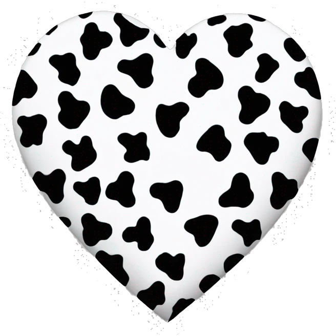 Cow print heart emoji