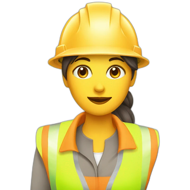 Woman in hard hat with clipboard emoji